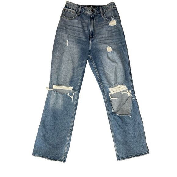 Hollister Ultra High-Rise High Waisted Distressed Baggy Wide Leg Dad Jean w26 L2 - Picture 1 of 6